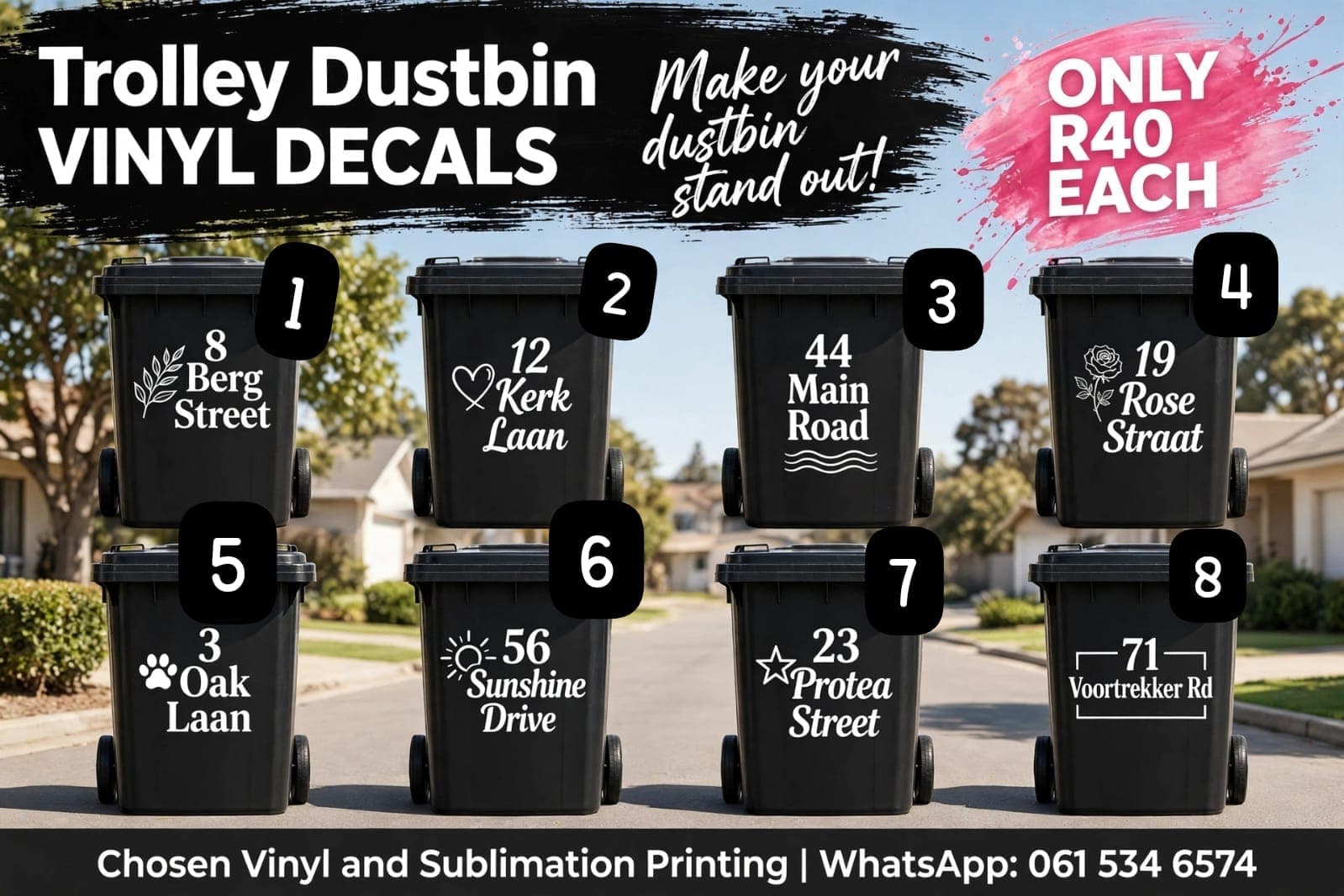 Trolley Dustbin Vinyl Decals